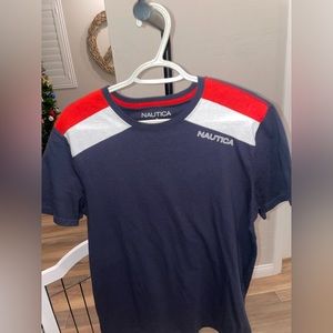 MENS medium NAUTICA 100% cotton short sleeved shirt